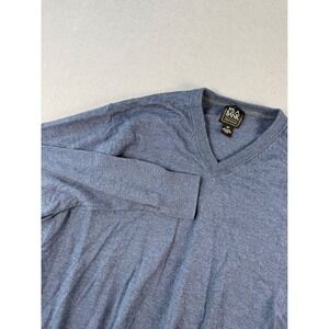 Jos A Bank Traveler Mens 2XLT Blue 100% Merino Wool V-Neck Sweater RN 31608